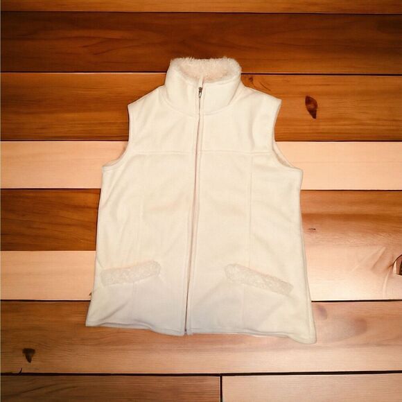 Jane Ashley Women’s Fleece Zippered Vest Light Peach Size PL Petite Large - Picture 1 of 6